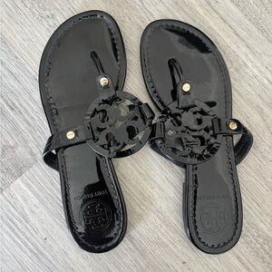 Tory Burch Glossy Black Sandals